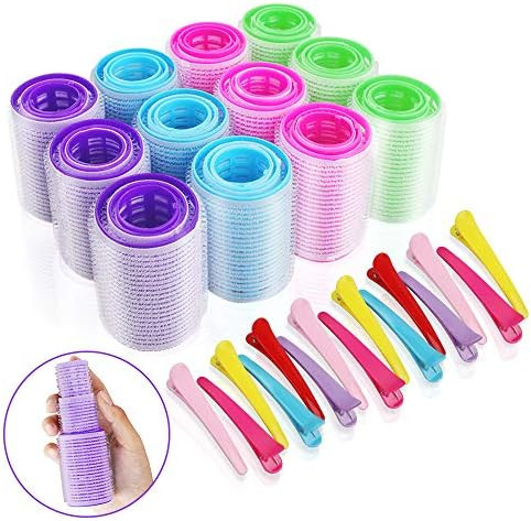 Amazon.com : 36 Pcs Self Grip Hair Roller Set in 3 Sizes and 15 Pcs Plastic Duck Teeth Bows Hair ... | Amazon (US)