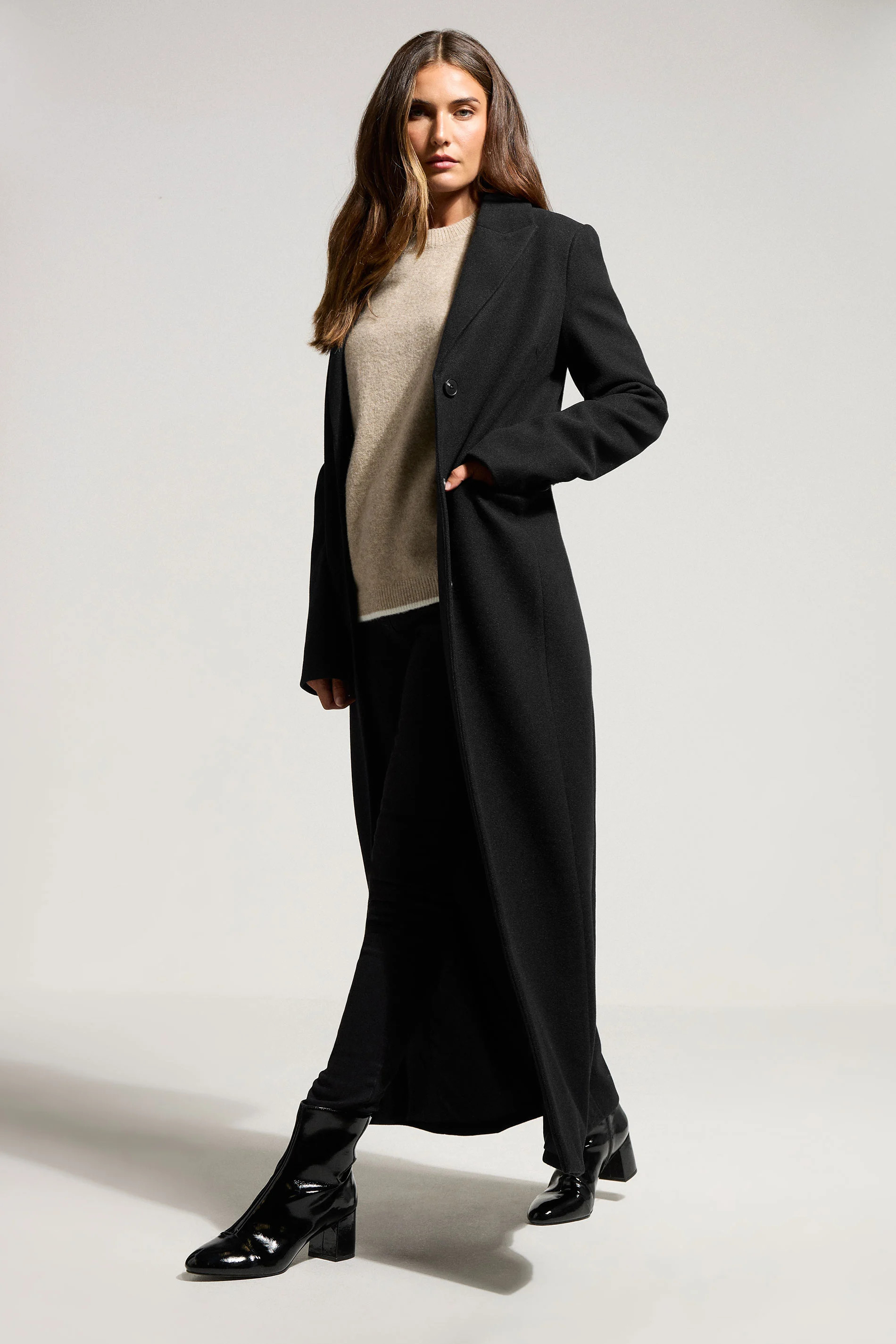 LTS Tall Black Formal Maxi Coat | Long Tall Sally