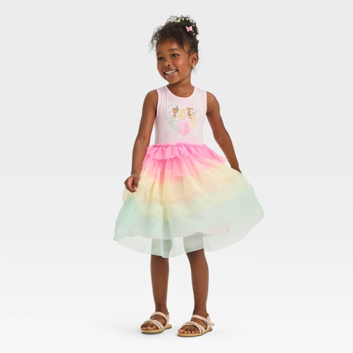 Toddler Girls' Disney Princess Short Sleeve Tutu Dress - Pink | Target