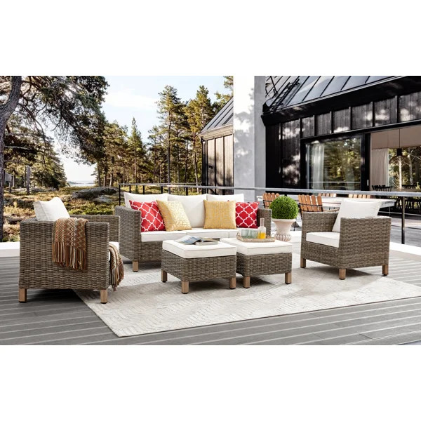 Brezae 7- Person Outdoor Seating Group with Cushions | Wayfair North America