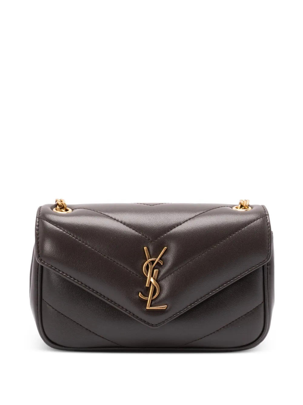 Saint Laurent mini Loulou cross body bag - Brown | Farfetch Global