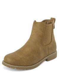 Girls Jeweled Chelsea Booties - tan | The Children's Place