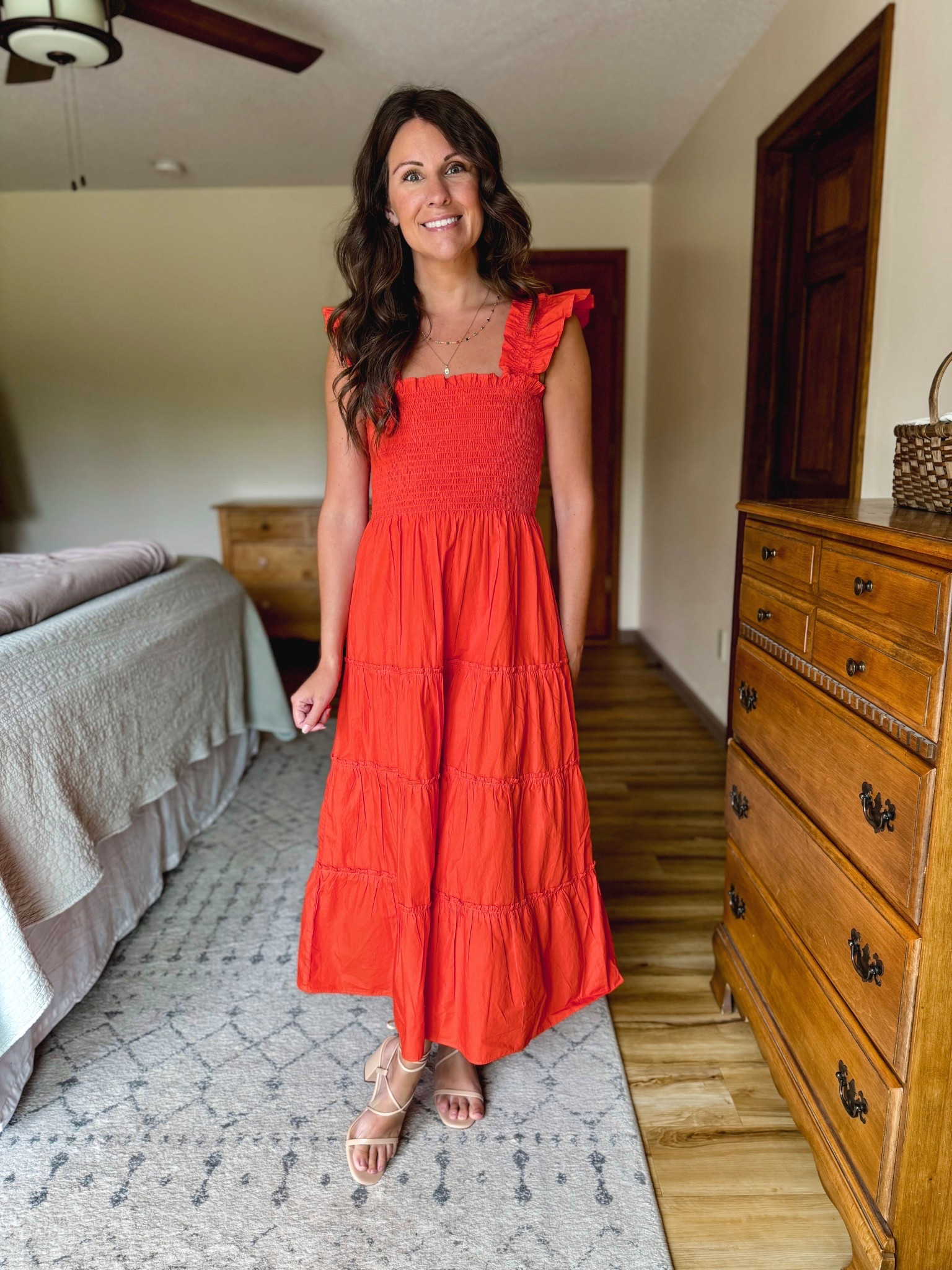 Wearing size xs in this organic cotton dress in vermillion red 

use INFG-25MARISSA10 for 10% off your first order from Quince (new customers only!)

I suggest sizing a 1/2 size down in lulus shoes 

#LTKSeasonal #LTKPetite #LTKSummerEdit