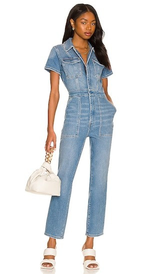 Good American Fit For Success Jumpsuit in Denim-Medium. - size 4X | Revolve Clothing (Global)