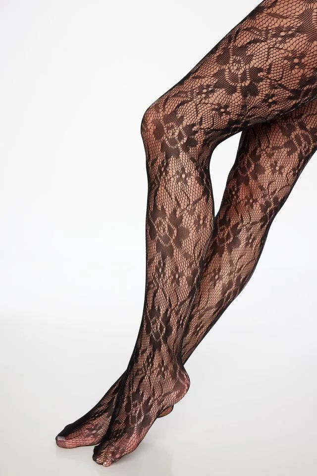 Floral Lace Tights | Dynamite Clothing