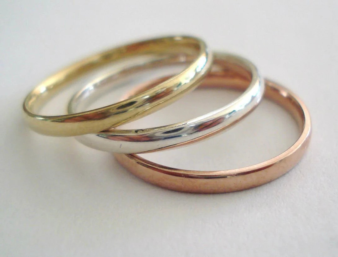 14 K. Solid Gold Comfort Fit 2 mm. Wide(width) and 1 mm. Thickness Plain polished Wedding Band or... | Etsy (US)