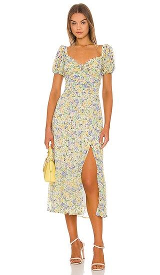 Irma Dress in Yellow Green Floral | Revolve Clothing (Global)