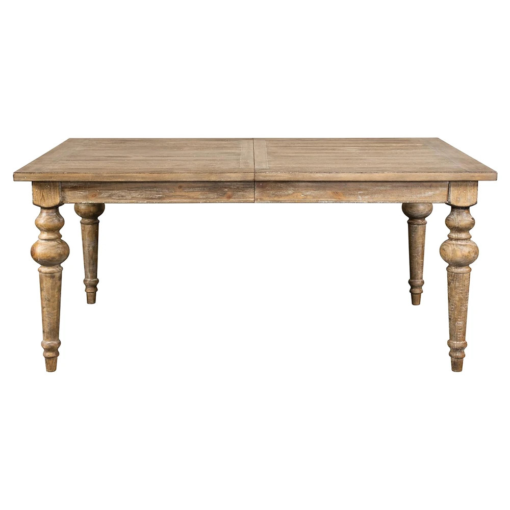 Isabella French Country Brown Pine Rectangular Extendable Dining Table - 66-84" | Kathy Kuo Home