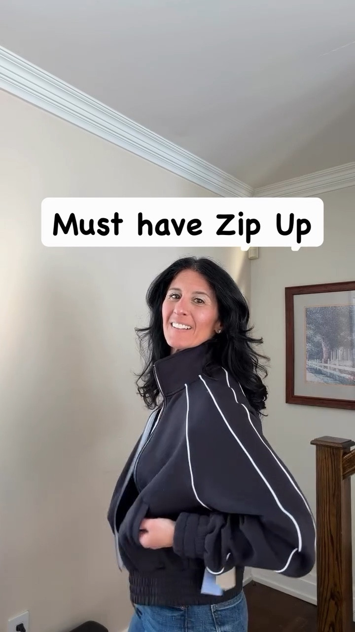 Must have Zip Up from Walmart is perfect with jeans and sneakers or sweats too! I like the option of a zip up to create two separate looks. The piping and the cinched waste gives it an upgraded look! True to size! 

#LTKootd #LTKmomlife #LTKActive