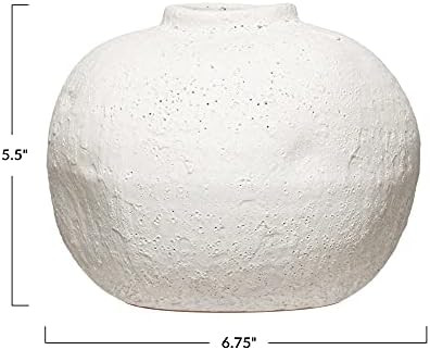 Creative Co-Op Terra Cotta, Matte White, Volcano Finish Vase | Amazon (US)