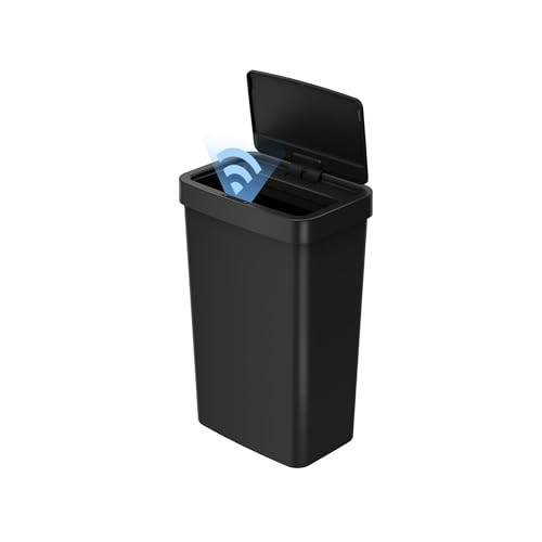 【Upgraded 2026】 13.2 Gallon/50 Liter Automatic Motion Sensor Trash Can, Stainless Steel Look Kitchen Garbage Bin, Touchless Smart Wastebasket for Kitchen/Bathroom/Office (Black) | Amazon (US)
