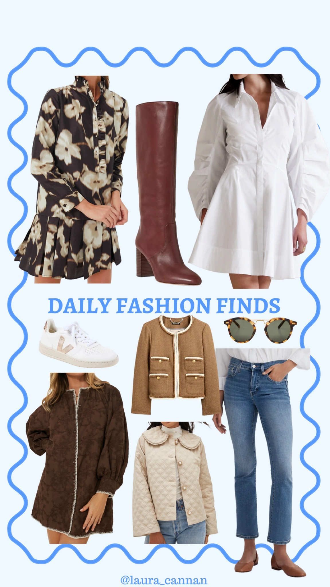 fall fashion finds #neutral #floraldress #fallfashion #fallstyle #tuckernuck #madewelljeans #shadesofbrown #brownboots 