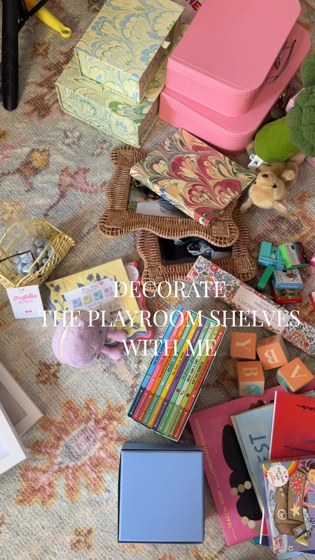 Decorate the new playroom shelves with me! 

#LTKmomlife #LTKKids #LTKHome