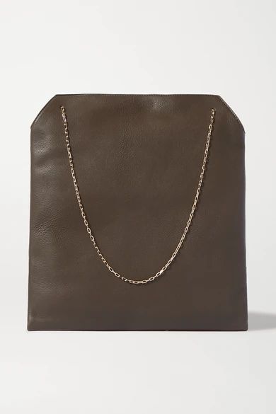 The Row - Lunch Bag Leather Tote - Dark green | NET-A-PORTER (US)