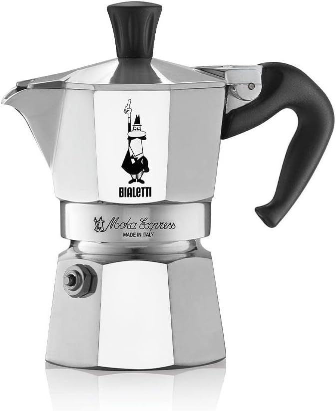 Bialetti Moka Express Aluminium-Kaffeemaschine für Herdplatten (2 Tassen), 90 milliliters, Silbe... | Amazon (DE)
