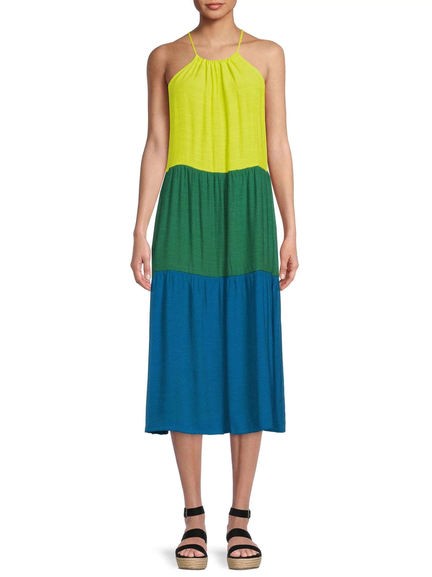 Time and Tru Women's and Women's Tiered Maxi Dress Cover-Up | Walmart (US)