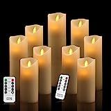 Amazon.com: Homemory Flickering Flameless Candles, Moving Flame, Battery Operated LED Pillar Cand... | Amazon (US)