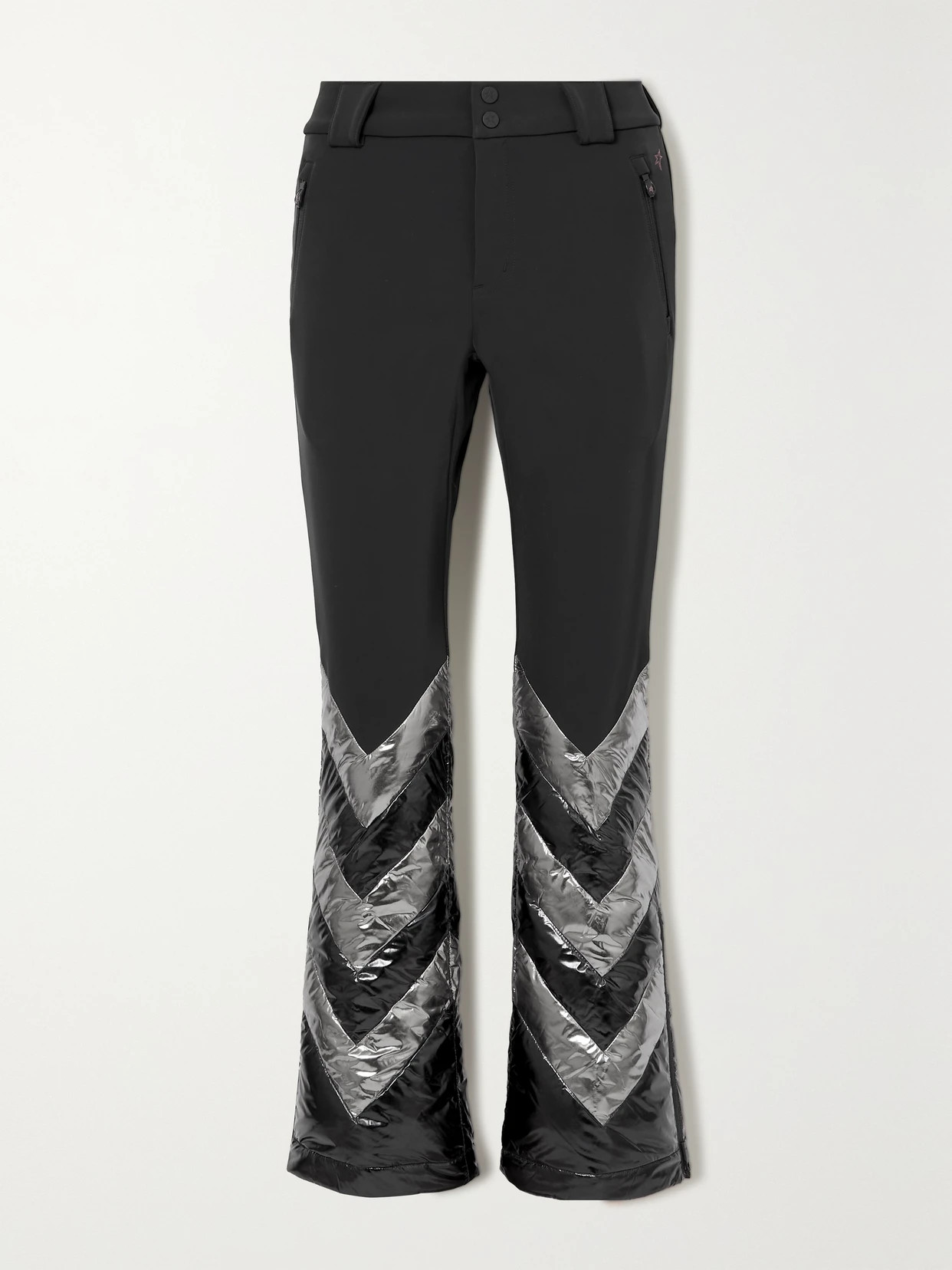 Perfect Moment - Fly High Metallic Ripstop-trimmed High-rise Flared Ski Pants - Black | NET-A-PORTER (US)