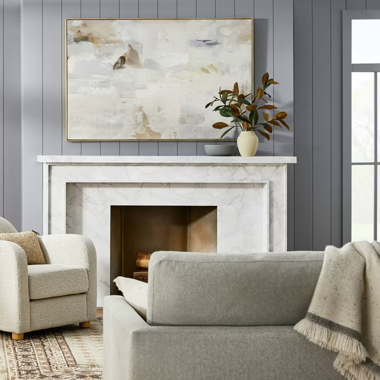 58" x 38" Tonal Abstract Framed Canvas - Threshold™ designed with Studio McGee | Target