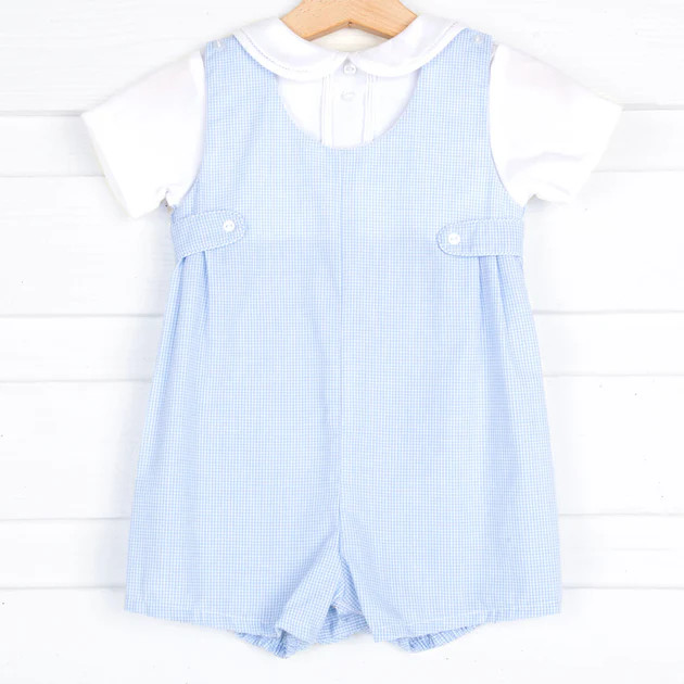 Blue Gingham Jon Jon with Hat | Classic Whimsy