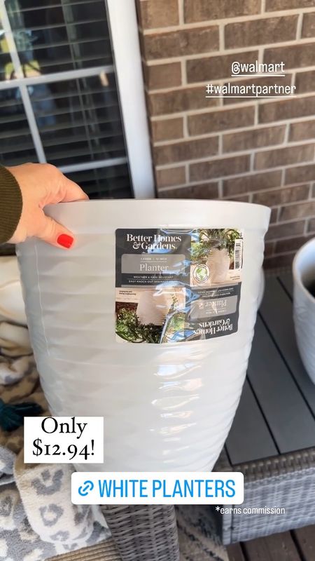 Better Homes & Gardens 12 inch white planters from Walmart for less than $13! Love these and just repotted my Grandma’s Caladium bulbs in them. Hopefully they do well! 

#LTKhome #LTKVideo #LTKSeasonal