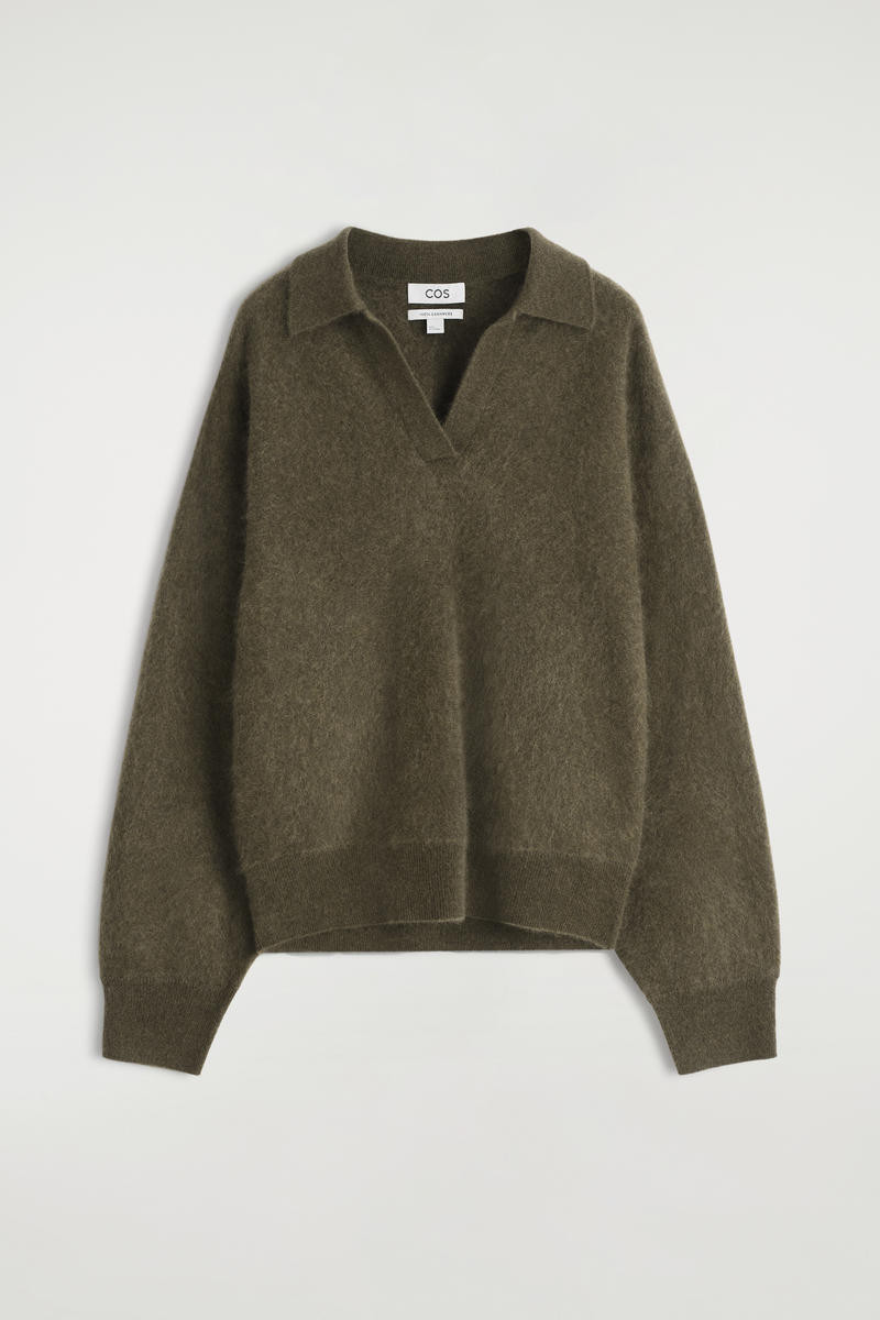 Brushed-Cashmere Polo Jumper | COS UK
