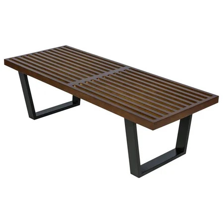 LeisureMod Mid-Century Inwood Platform Bench in Black- 5 Feet | Walmart (US)