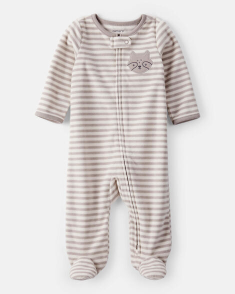 Baby Boy Fox Striped Loose Fit Long-Sleeve Sleep & Play Pajamas - Brown | Carter's Inc