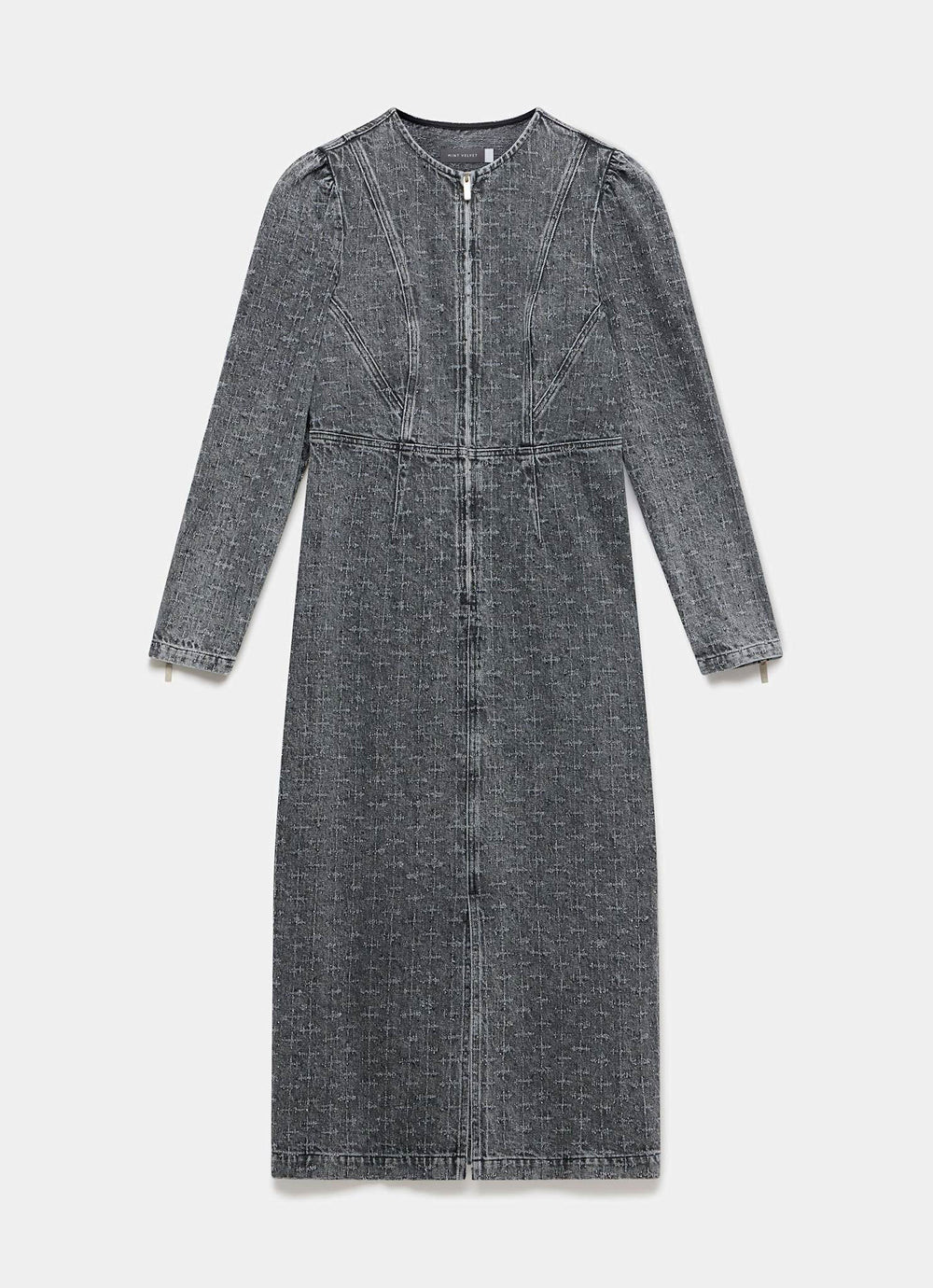 Grey Embellished Denim Midi Dress | Mint Velvet