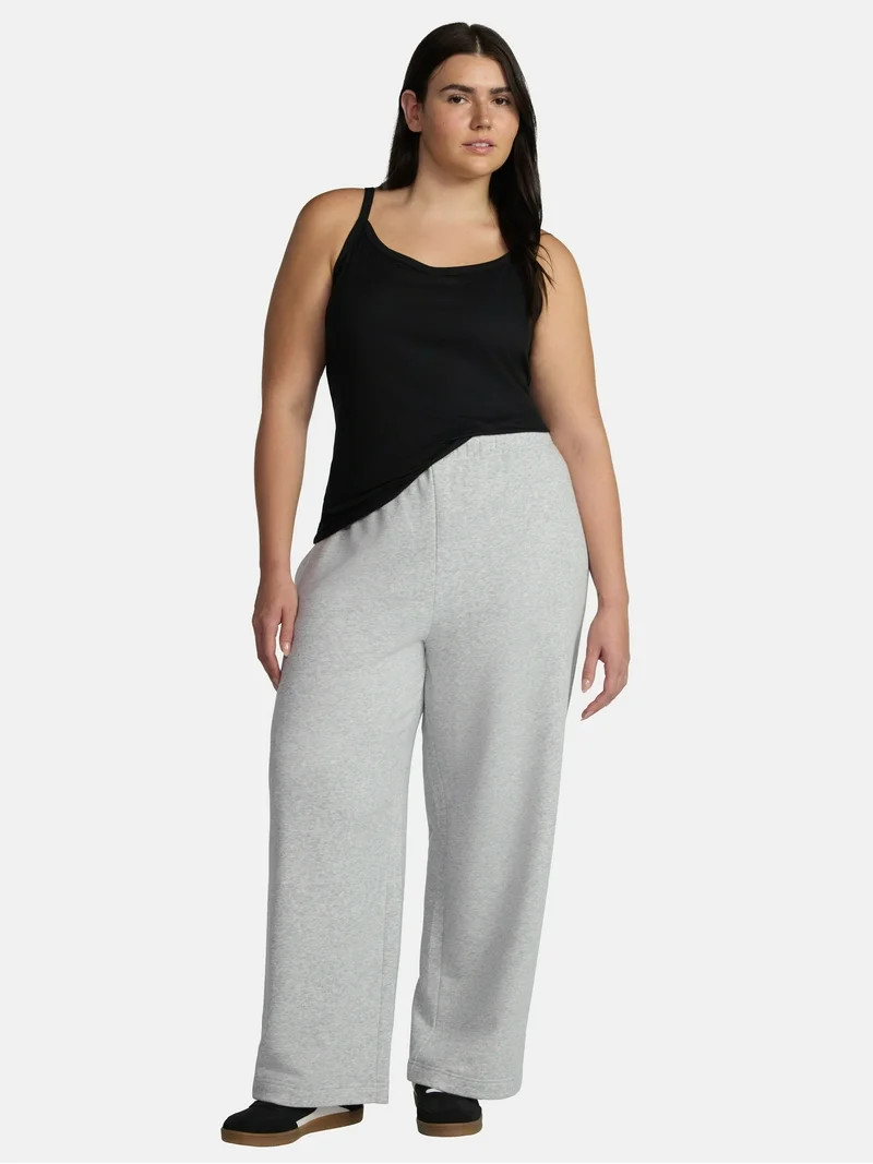 No Boundaries Soft Fleece Wide Leg Pants, 30” Inseam, 1 or 2-Pack, Women’s - Walmart.com | Walmart (US)