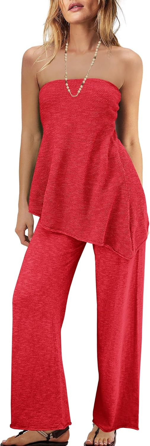 Panadila Womens Summer Matching Set Twp Piece Tube Top and Pants | Amazon (US)
