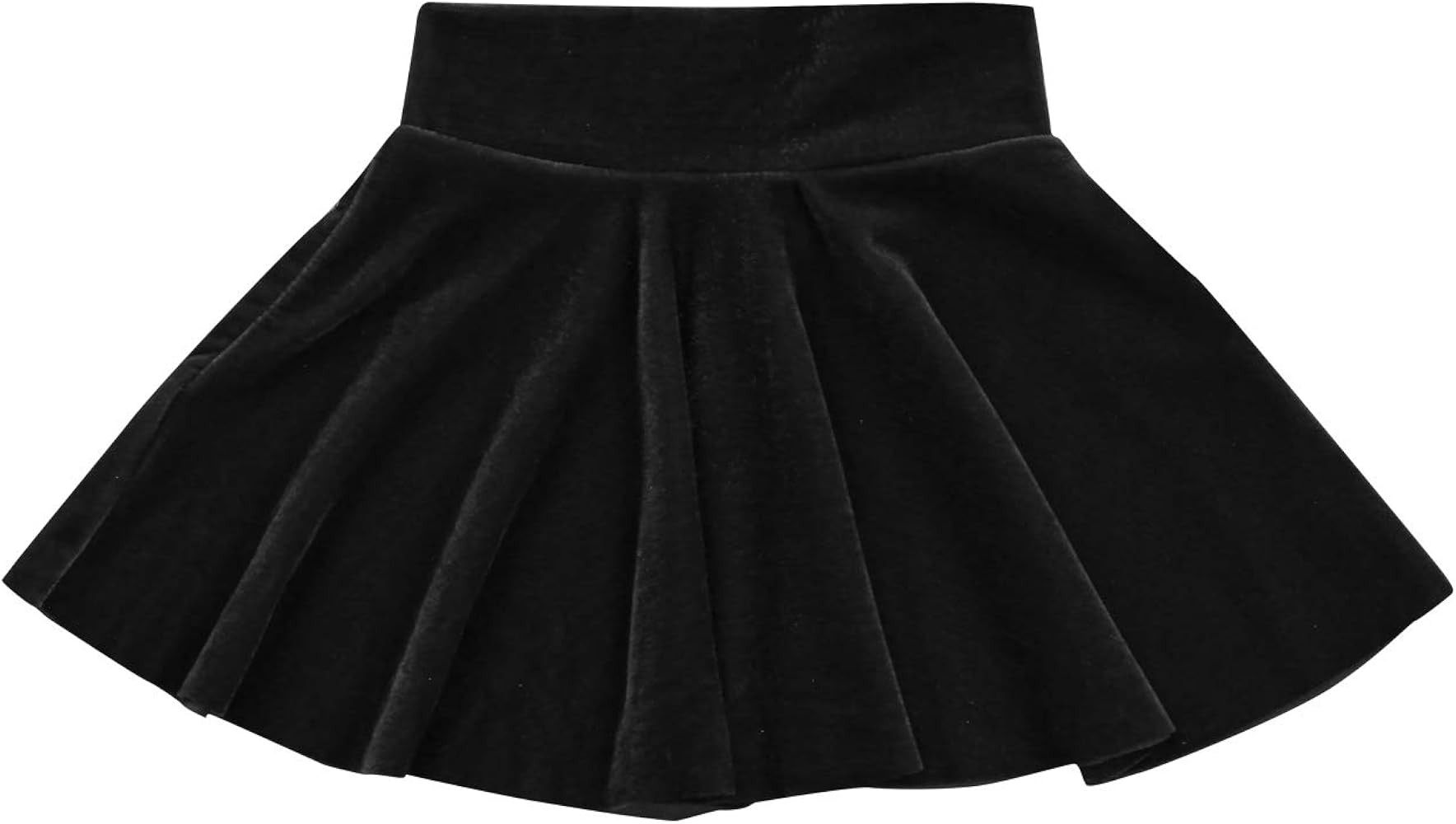 GOOCHEER Infant Toddler Baby Girl Pleated Skirt Velvet High Waist Mini Skirt Fall Warm Princess Skir | Amazon (US)