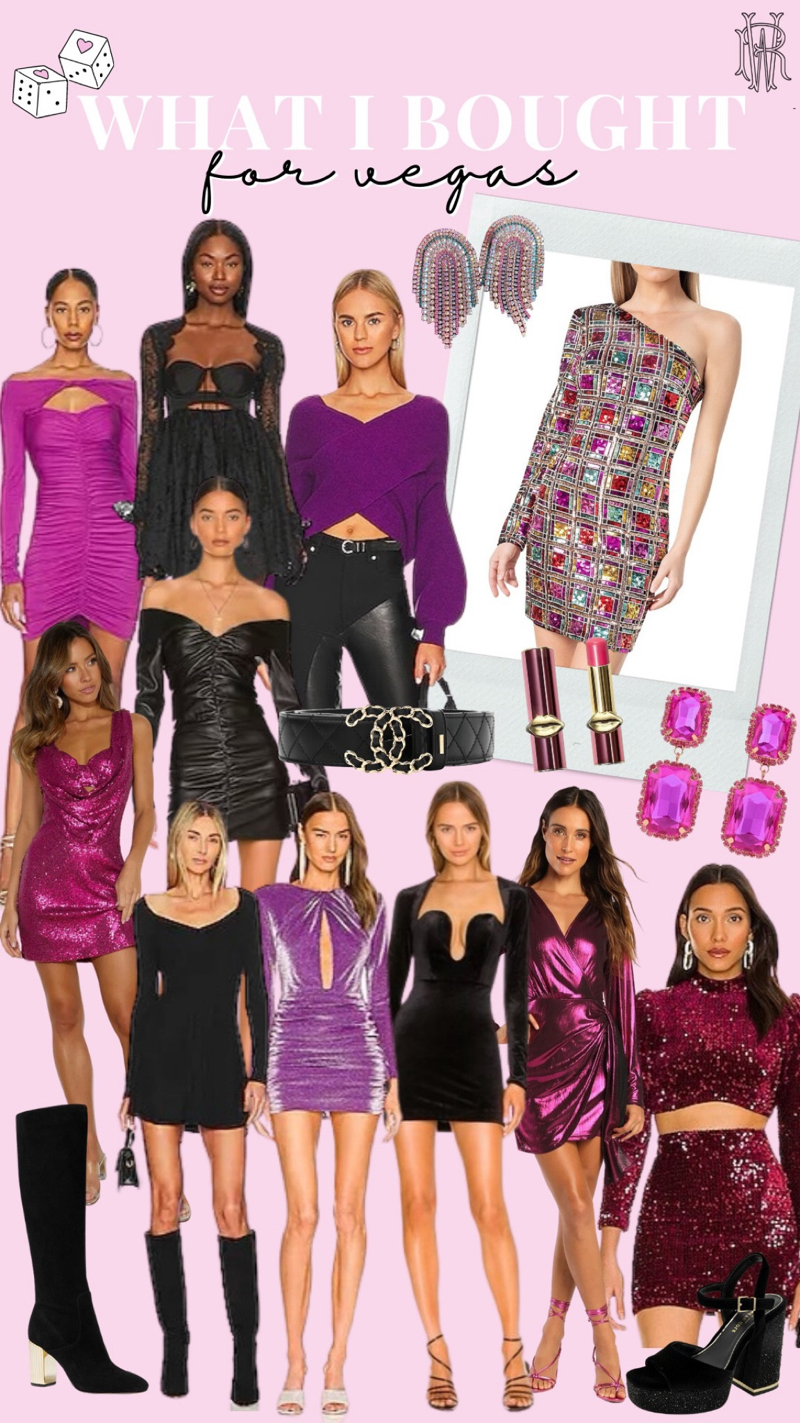Las Vegas trip 2023!
Las Vegas inspired outfits 
Vegas dresses 
Sequin / jeweled earrings 
Purple / black / maroon themed Vegas outfits 

#LTKtravel #LTKunder100 #LTKshoecrush