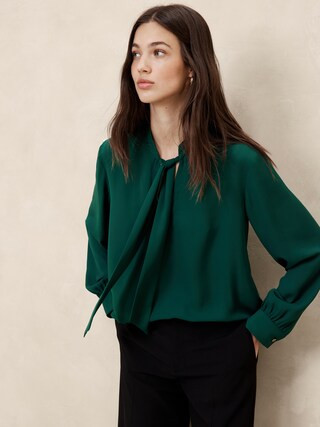 Tie-Front Blouse | Banana Republic Factory