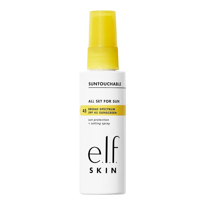 e.l.f. SKIN All Set For Sun SPF 45, spray fijador con SPF 45 para maquillaje duradero, f\u00f3rmu... | Amazon (US)
