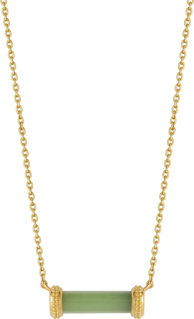 Harmonious Path Jade Inlay Gold Necklace | Nordstrom