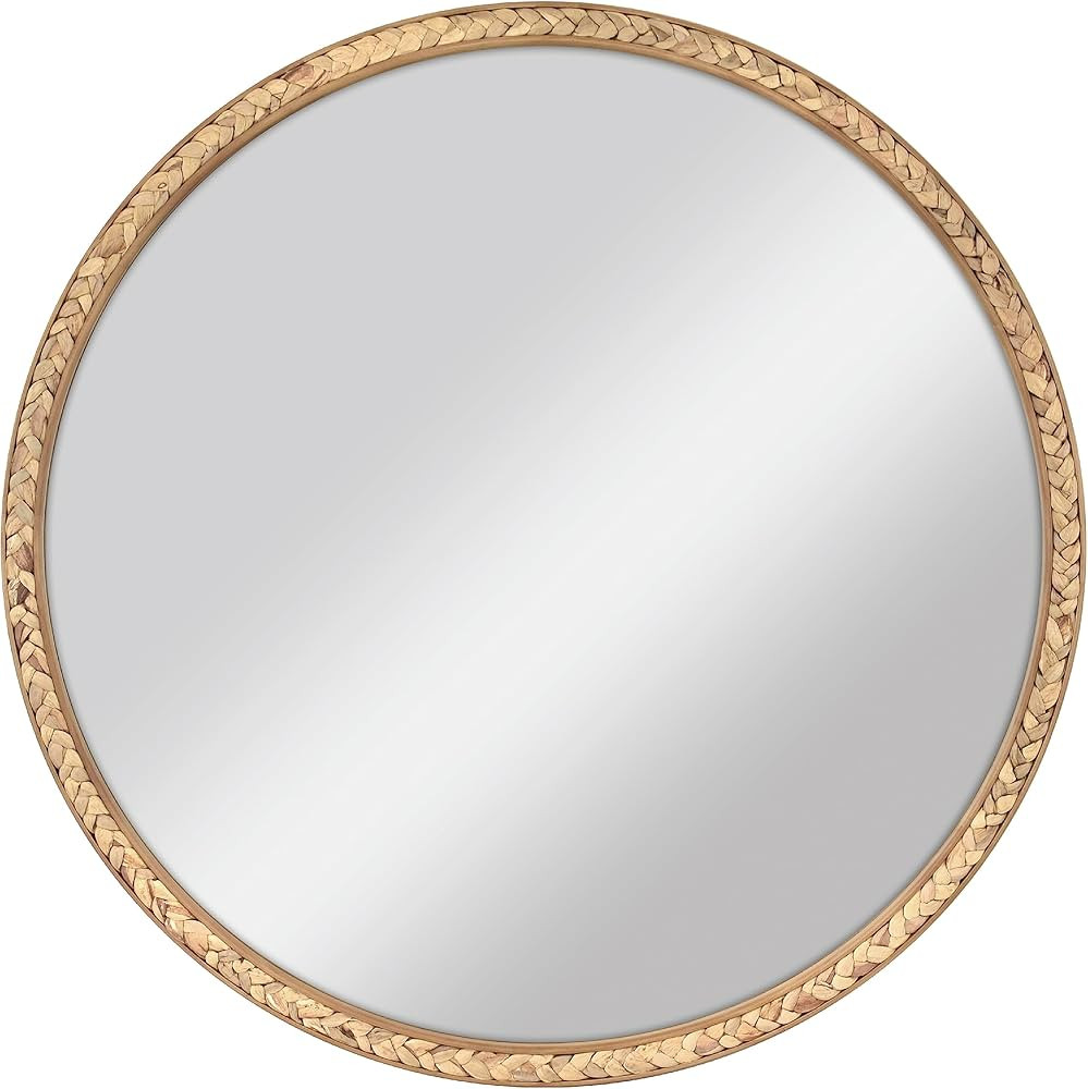 MCS Natural Wood Seagrass Wall Mirror, 30 Inch Round Mirror, Natural Wood Grain | Amazon (US)