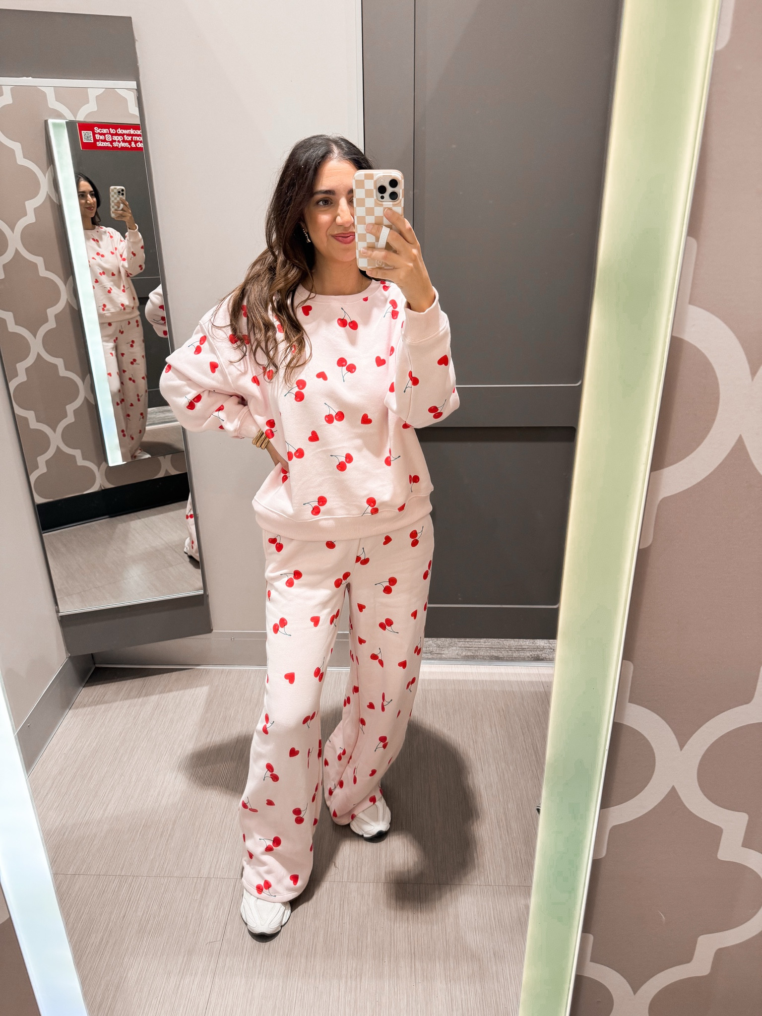 How cute is this cherry hearts 🍒 set!!! I love that you can buy the pieces separately so if you needed different sizes in both or if you wanted to go w the short vs pants option you could do it! Size medium in both! I loved it w my 9060 new balance sneakers. Wearing my true size 9.5 in them

#LTKSeasonal #LTKShoeCrush #LTKStyleTip