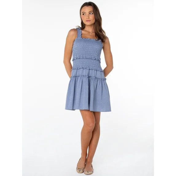 Celebrity Pink Women's and Women's Plus Smocked Ruffle Mini Dress, Size XS-4X | Walmart (US)