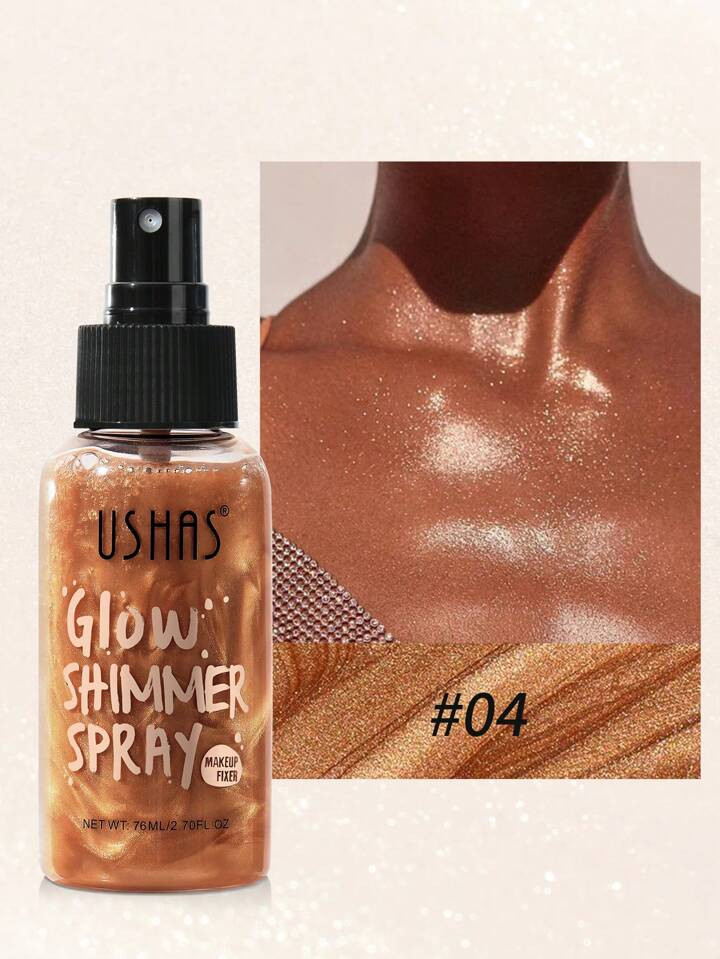 USHAS Ushas, Highlighting Facial Features, Body, Cheeks, Collarbones, Brightening Makeup, Shimmering Cosmetics, Long-Lasting Luster, Essential For Holidays And Parties | SHEIN