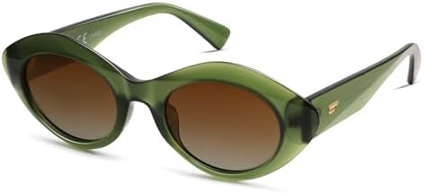 VANLINKER Polarized Trendy Thick Oval Round Sunglasses for Women Retro Shades VL9825 | Amazon (US)