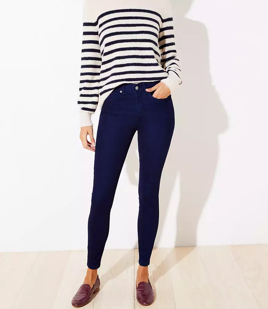 Cozy Denim Leggings in Indigo | LOFT