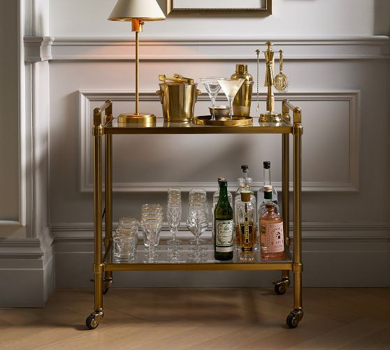 Everson Metal Bar Cart (31.5") | Pottery Barn (US)