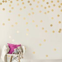 Gold Wall Decal Dots | 200 Decals - 2'' Inch Vinyl Graphic Shapes Kids Room Design Nursery Classroom | Etsy (US)