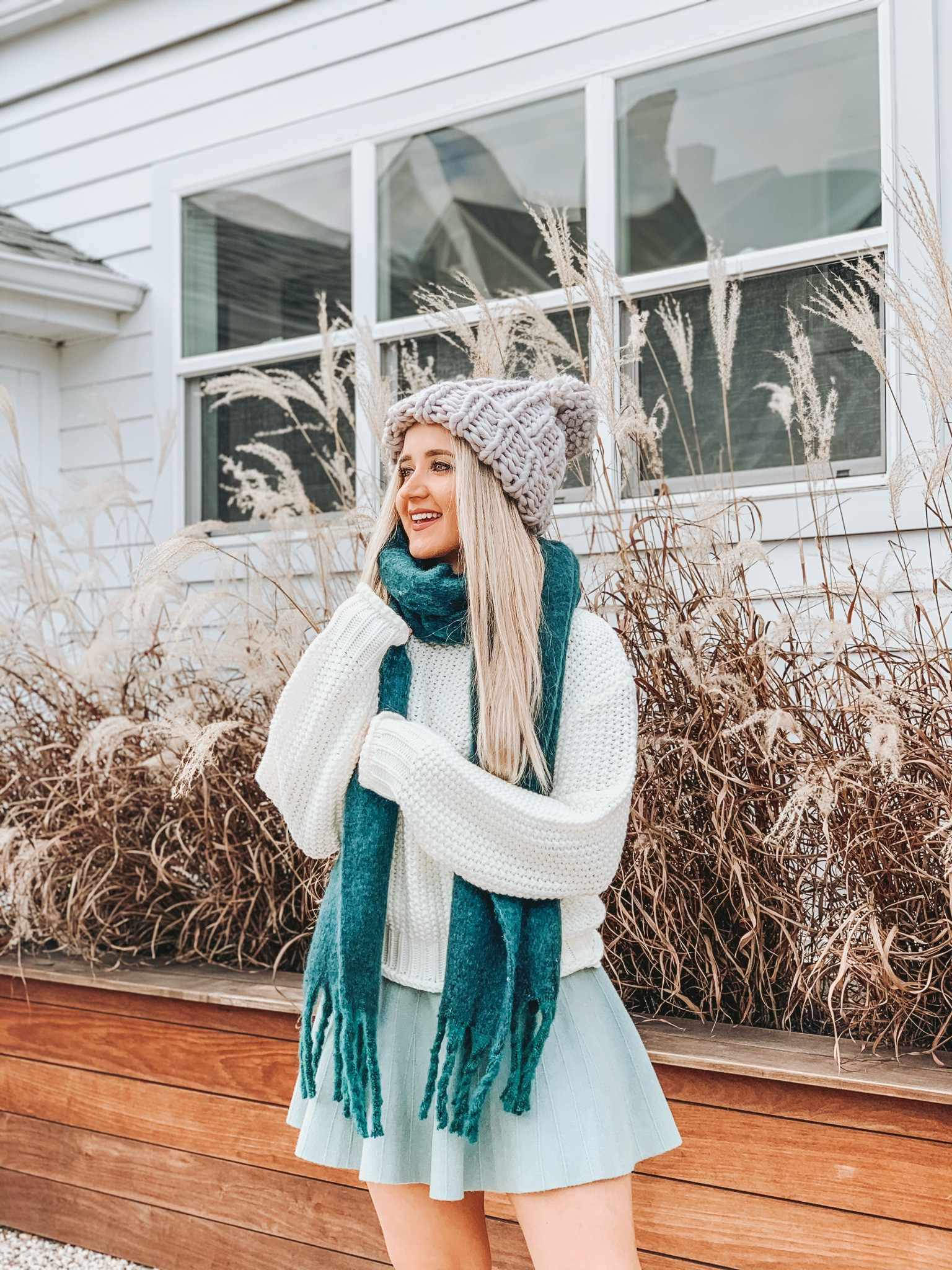Comfy cozy and casual outfit idea for a holiday get together, pumpkin patch, or fall date✨
#fall #falloutfit #scarf #hat #sweaterweather #gift #giftidea #knit #holiday 


#LTKHoliday #LTKGiftGuide #LTKfindsunder50