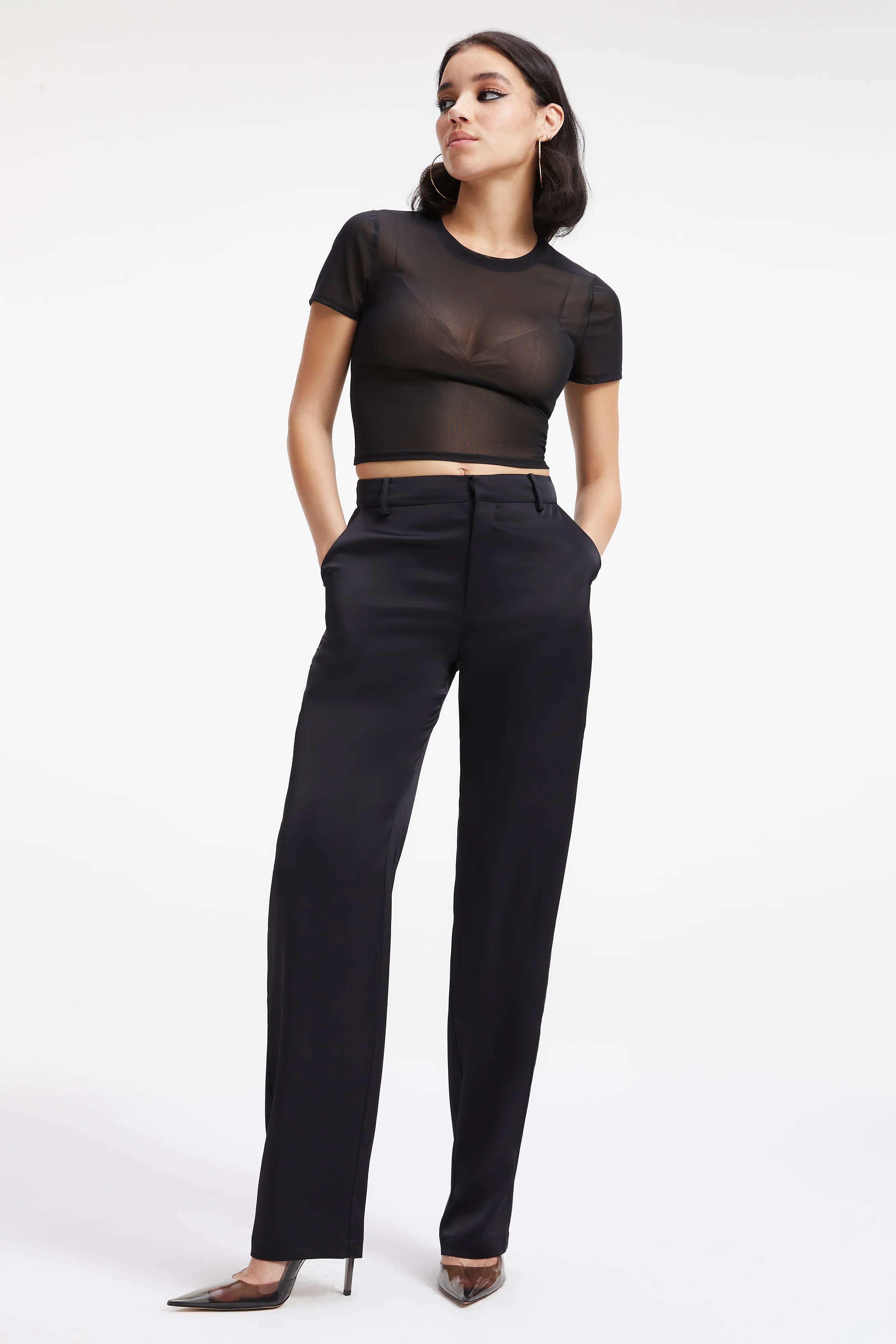 SATIN TROUSER | BLACK001 | Good American