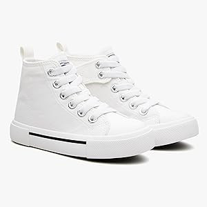 Kids High Tops Sneakers –Toddler Canvas Walking Shoes with Hook and Loop for Boys and Girls | Amazon (US)