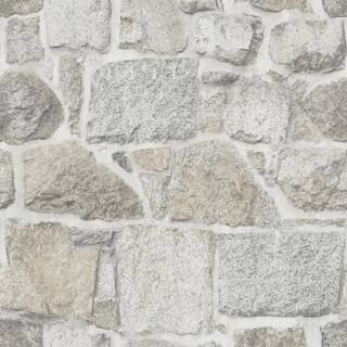 Axelle Light Grey Stone Matte Pre-pasted Paper Wallpaper | The Home Depot