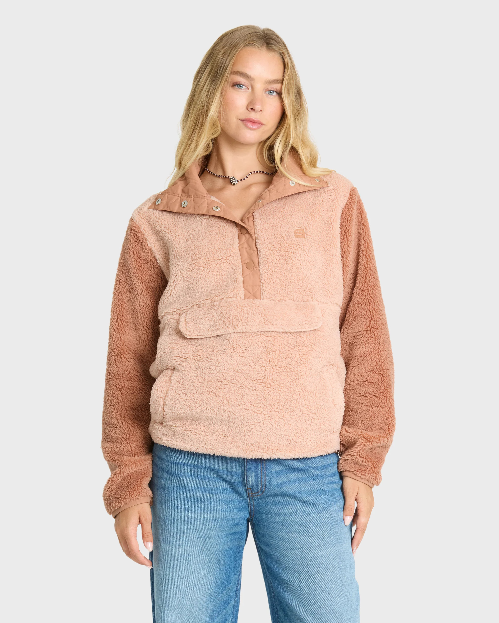 Switchback Sherpa Half Snap Fleece Pullover - Sugar Almond | Billabong