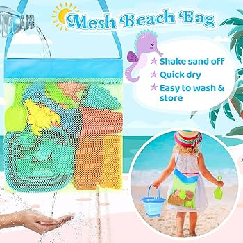 Collapsible Beach Toys for Kids Toddlers, Collapsible Sand Bucket and Shovels Set with Mesh Bag,T... | Amazon (US)